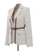 Damskie garnitury Blazery Eam Women PU skóra krótka krótka lapa Lapel Long Rękaw Lose Fit Kurtka Moda Spring Autumn 1K458 231102