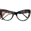 Lux Desig Women Big Cateye Glasses Frame 3820 Italy Multi-Color Plank Fullrim 54-18-140処方ゴーグルフルセットボックス