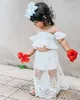 Clothing Sets Toddler Kids Baby Girl Style White Lace Floral Tops Long Skirt Adorable 2Pcs Outfit Princess Clothes