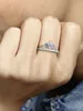 925 Sterling Silver Pandora Charm Finger Ring Women's Ring Golden Blue Wedding Engagement Jewel Fashion Accessories Gift