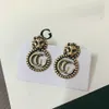 Vintage Marke Designer Brief Baumeln Ohrringe Frauen Geometrische Vergoldet Ohrring Frauen Hochzeit Schmuck Geschenk Zubehör