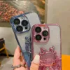 Luxury 3D Dragon Glitter Quicksand Gradient Phone Case For iPhone 14 13 12 11 15 Pro Max 14 15 Plus Electroplated Lens Film Protective case