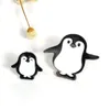 Todo-1 pieza Harajuku aleación esmalte Kawaii blanco negro pingüino Broche insignias alfileres de solapa Broches seguros bufanda niño con estilo mujeres Jewelr162f