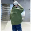 Jackets Maat 120-170 Big Boys Design Zwart/Green Backpack Pocket Collar Shirt Coats Fashion Streetwear Outfit 13 14Years