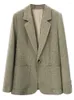 Women's Suits LANMREM Office Lady Blazer Women Notched Collar Pockets Single Button Long Sleeves Coat Vintage 2023 Autumn Clothing 23317