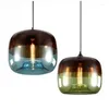 Pendant Lamps Nordic Creative Personality Electroplated Apple Glass Restaurant Lamp Single Head Bar LB12122