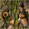 Dekoracje ogrodowe żywica twarz drzewo kora ducha cechy twarzy Dekoracja twarzy wielkanocne karmnik ptak