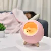 Nattlampor USB Söt katthus Touch Dimning LED Night Light Kid Baby Bedroom Home Modern Indoor Study Bedside Decoration Creative Gift Lamp P230331