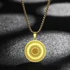 Pendant Necklaces Round Stainless Steel Sunflower Charming Women's Necklace Fashion Hip-hop Punk Jewelry Accessories Party Gift Wholesale