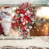 Flores decorativas doce grinalda de natal guirlanda doce cana arco ornamento natal porta da frente pendurado parede decoração casa