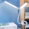 Skrivbordslampor LED CLIP DESCH LAMP USB RECHAREBLEABLE DUBBEL LÄSNING Ljus 3-nivå varmt coolt vitt dagsljus flexibelt enkelt klipp nattljus Q231104