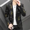 Herenpakken boetiek groot formaat modebedrijf slanke heren casual elegante prints veelzijdige trendy heren Koreaanse formele jurk blazer