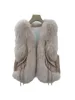 Kadın kürk yelek ceketi ekleme tasarım gündelik moda 2024 sonbahar 1021
