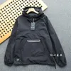 Vestes pour hommes Gmiixder Cargo Veste à capuche coupe-vent imperméable demi-zip pull manteau niche patch designs vintage fermeture éclair haut