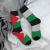 Men's Socks Palestine Flag Dress Women's Warm Funny Novelty Palestinian Hatta Kufiya Keffiyeh Pattern Crew