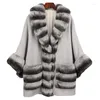 Women's Fur Type Lazy Hair Spliced Knitwear Loose Version Coat For Women