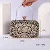 Kvällspåsar Diamond Evening Clutch Bag For Women Wedding Golden Clutch Purse Chain Shoulder Bag Small Party Handväska 231102