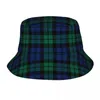 Berets Spring Headwear Rustic Green And Blue Black Watch Plaid Holiday Bucket Hat Trendy Sun Bob Fishing Caps Outdoor