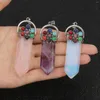 Anhänger Halsketten 1 stücke Sieben Chakra Schwert Form Naturstein mit Kette Display Box Onyx Charms Frauen Schmuck Fit für Halskette