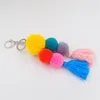 Keychains 1pc ullgarn Big Ball Pom Bag Charms Böhmen Tassel For Women Boho Jewelry Party