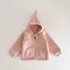 Giacche Vestiti per neonati Borns Cardigan per bambini Cappotti invernali in pile polare Bambini con cappuccio Caldi Ragazzi Ragazze Abiti casual di moda