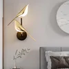 Lampes murales Créativité Bird Design Plaqué Or LED Couloir Escaliers Applique Lampe Salon Chambre Décor Luminaires Lumières