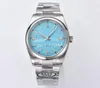 36 mm unisex horloges dameshorloge heren automatisch cal.3230 dames clean maker turquoise blauwe wijzerplaat dames 904l staal eta cleanf 126000 polshorloges