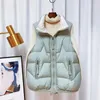 Gilets pour femmes Mode 2023 Hiver Femmes Manteau sans manches Blanc Canard Down Gilet Casual Chaud Court Puffer Gilet Femme Coupe-Vent Gilet