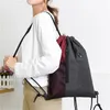 Shoppingväskor dragskon ryggsäck modeskola gym påse casual sträng ryggsäck för tonåring kvinnor