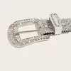 Ceintures gothique noir argent métal boucle strass ceinture corps quatre saisons Y2K Style femmes jean ceinture 231102