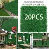 Dekorative Blumen, 20 Stück, künstlicher Buchsbaum, grüne Wand, Gras, Hintergrundplatten, Formschnitt, Heckenpflanzen, Gartenzaun, Hochzeitsfeier, Hintergrund