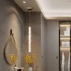 Pendelleuchten Modernes Luxus-Nachttisch-Kristalllicht für Schlafzimmer Verstellbare Streifen-Hängelampe LED-Wohnkultur-Deckenleuchter