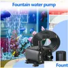 Garden Decorations Dc 12V 300L/H Mini Silent Water Pump Fountain Aquarium Brushless Motor Pond Fish Tank Pool Circ Dho2I