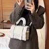 Shoulder Bags Handbags Fashion Women's Shoulder Bag Sofa Leather Women's Cross Body Bag Winter Women's Handbag Fashion Cashmere Square Bagstylishyslbags