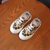 Athletic Outdoor Kids Sneakers 2021 Solid Leopard Print Rubber Bottom Soft Sole Comfy Fashion Canvas Shoes Jelly Casual Children Sneakers Girls W0329