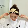 Accessoires de cheveux en peluche couleur unie dessin animé mignon Kawaii ours tête bandeau pour fille enfants lavage visage fête fée bandeau mode