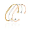 Mylongingcharm 30pcs / lot Bracelets de manchette vierges Bracelet en cuivre gravable Bracelets en or rose T0692 Q0720202r