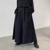 Herrenhose Harajuku Schwarz Elastische Taille Streetwear Warm Dark Style Samurai Herbsthose Herren für Cosplay