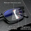 Solglasögon TR90 Ultralight Titanium Multifocal Reading Glasses Anti Blue Light Business Far Sight Eyeglasses Plus Diopter Eyewear to 4.0