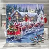 Shower Curtains Merry Christmas Curtain For Bathroom Pine Kids Snowman Winter Holiday Decorations Decor