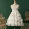 Robe Lolita Jsk, gâteau en trois sections, couleur unie, robe à bretelles, cosplay