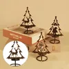 Titulares de vela titular castiçal de natal árvore ferro arte resistente ao calor decoração de mesa com base estável