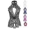 Indumenti da notte da donna Indumenti da notte da donna Donna Deep V Aperto Lingerie erotica Pizzo Reggiseno trasparente Set Y Costumi Crotchless Body Donna Un Dhbko