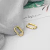 Hoop Earrings 2023 Silver Color Geometric Oval Small For Women Anti-Allergy Jewelry With S925 Stamp Gifts