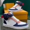 2023-Designer Scarpe di marca di lusso Sneakers casual Scarpe alte da donna per uomo Stivali di pelle di vitello di lusso Splicing scarpe da ginnastica arcobaleno multicolor EU36-45