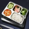 Dinnerware Sets Metal Divided Plate Compartment Fast Stainless Steel Serving Tray Plates Dividers Adults