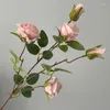 Dekorative Blumen French 5heads Rose Branch INS Silk Artificial Autumn Home Decor Flores Artificielle Party Favors Wedding Decoration