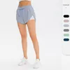 Ll Women Sports Yoga Shorts Outfits Women Lu Kort Hög midja Sportkläder Träning Fitness Wear Pants Girls Running Elastic Prevent 12425