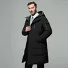 Donzen winterparkesjack voor heren Business Casual Parker met capuchon Winddichte katoenen jas White Duck Warm Extended