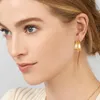 Boucles d'oreilles créoles forme dôme corde chaîne boucle d'oreille couleur or acier inoxydable femmes Chic bijoux cadeau de mode